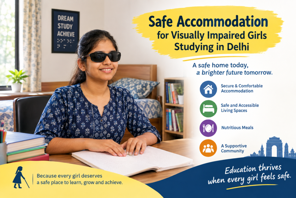 Safe accommodation for visually impaired girls studying in Delhi